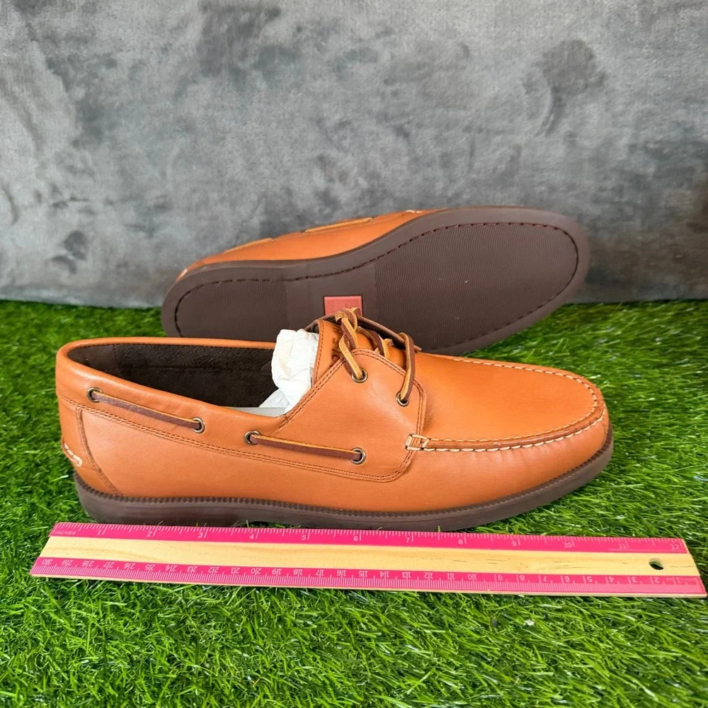 Cole Haan G+ Bowside Boatshoe Cognac Leather Shoes C42132 Mens Size 9 M New‎